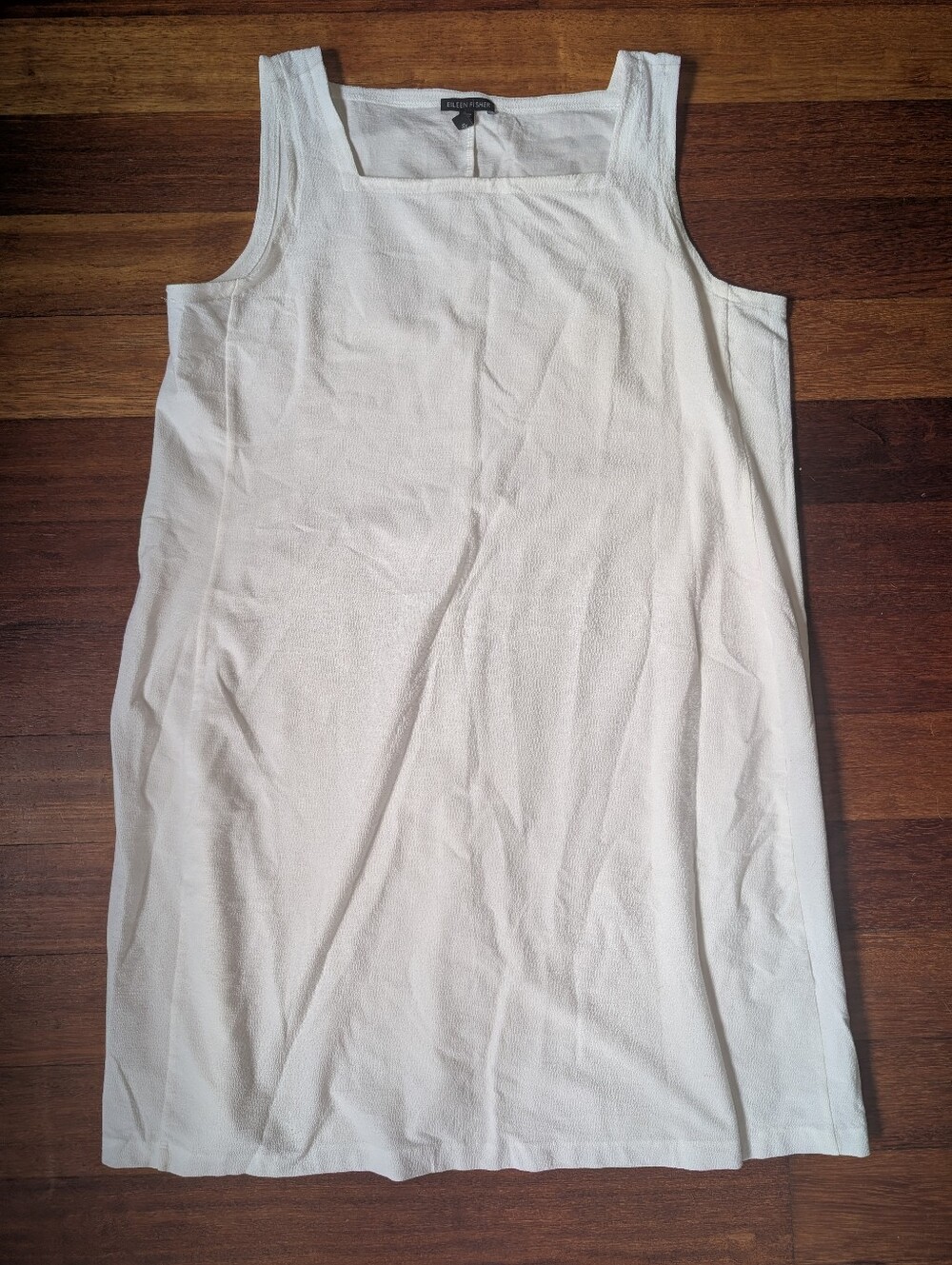Eileen Fisher White Sleeveless Knit Tank Dress